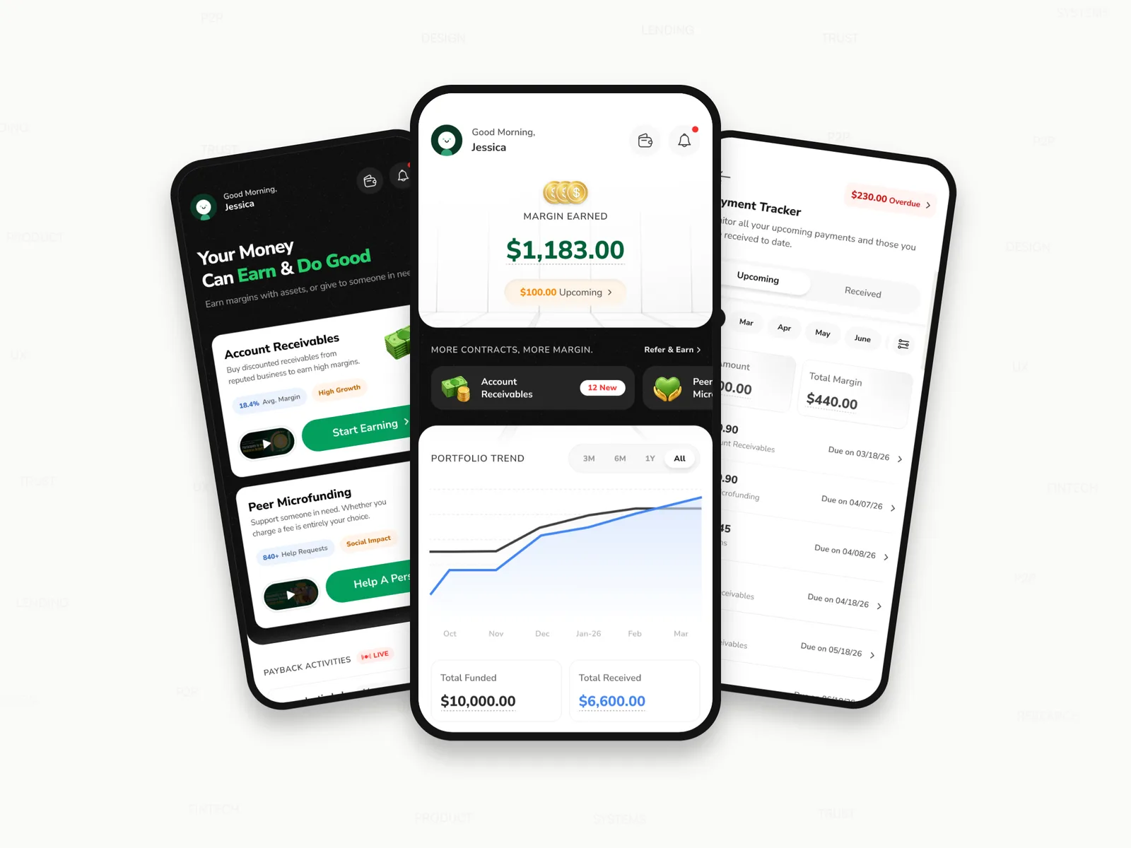 Lendee redesigned first-time home, returning home, and payment tracker screens, fanned out